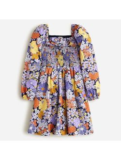 Girls' smocked ruffle dress in floral