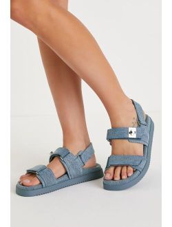 Mona Denim Blue Buckle Sandals