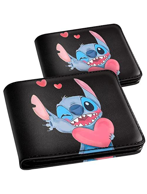 Oqplog Leather Wallet for Boys Wallets for Girls Kids Wallet Cute Kawaii Cartoon Aesthetic Character Fun Purse Credit ID Card Slim Thin Bi-fold Small Coin Purses for Teen