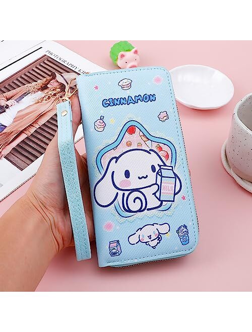 Oidojhid Cute Anime Kitty Wallet Kitty Cat Purse Crossbody Shoulder Bag Coin Pouch for Women Girls