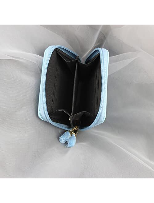 Timlee Unicorn Wallet For Teen Girls Women Zipper Wallet Cute Rainbow Unicorn Design Short Wallets Girls Christmas Gift(Unicorn Blue A)