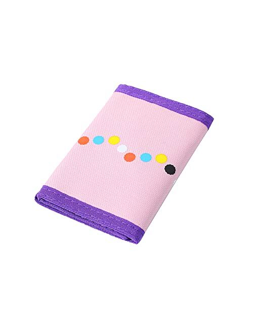 Leyeve RFID Trifold Canvas Outdoor lovely cartoon Wallet for Kids,Kids Christmas gifts,Festival gift for kids-Wallet with Magic Sticker- Gradient