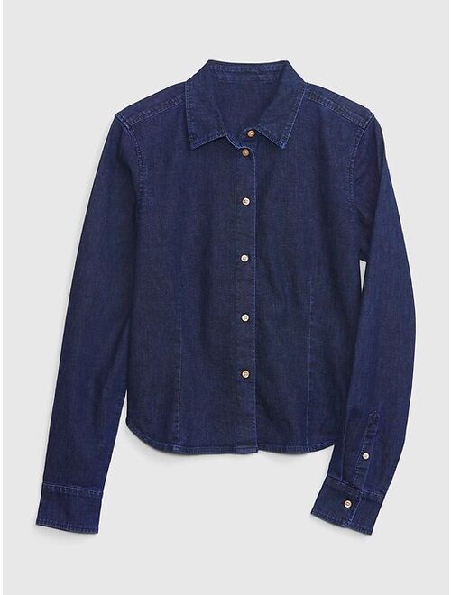 PROJECT GAP Cropped Denim Shirt with Washwell
