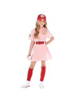 Costumes Kids Baseball Costume Girls Peach Pink Baseball League Costume Outfit Halloween Costume For Girls