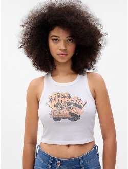 PROJECT GAP Cropped Graphic Tank Top