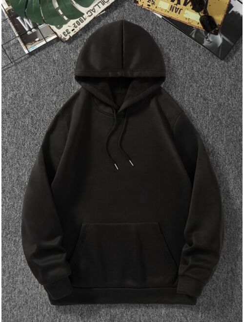 Shein Manfinity Basics Men Kangaroo Pocket Drawstring Thermal Hoodie