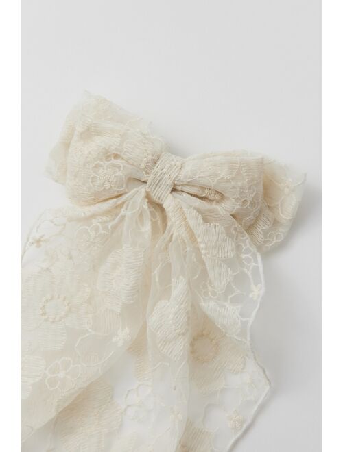 Urban Outfitters Large Flower Lace Hair Bow Barrette