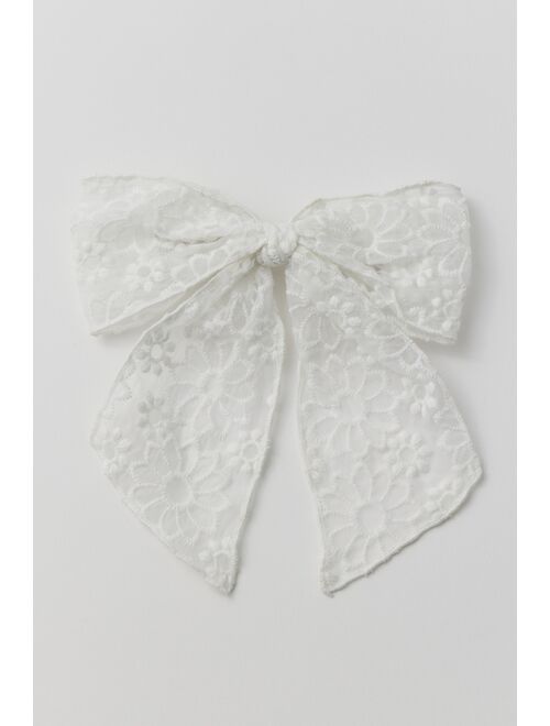 Urban Outfitters Embroidered Floral Hair Bow Barrette