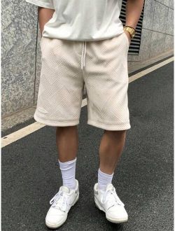 Men Drawstring Waist Shorts