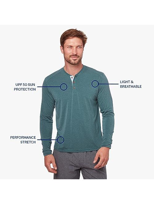 Fair Harbor The Seabreeze Henley Men's Classic Long Sleeve Henley Incredibly Soft and Lightweight, UPF 50