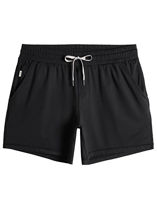 maamgic Mens Workout Shorts 5" Short Shorts Soft Stretch Running Gym Athletic Shorts with Zip Pockets