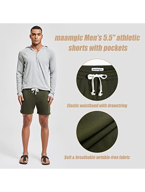 maamgic Mens Athletic Gym Shorts 5.5