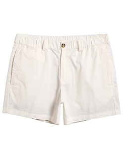 Mens Shorts Casual 4 Inch Cotton Casual Shorts for Men Elastic Waistband Mens Casual Shorts Daily Wear