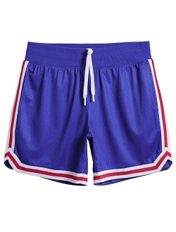 Mens Basketball Shorts 5" Inseam Gym Mesh Shorts for Men Graphic Basketball Shorts Athletic Running Workout Shorts