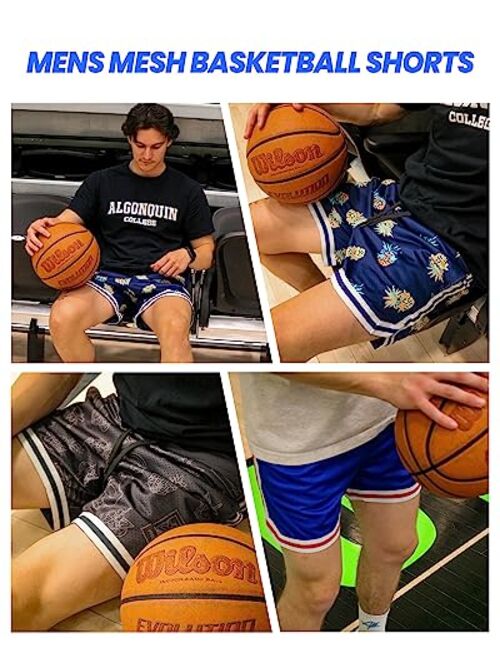 maamgic Mens Basketball Shorts 5" Inseam Gym Mesh Shorts for Men Graphic Basketball Shorts Athletic Running Workout Shorts