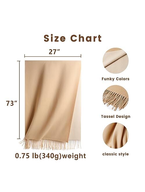 maamgic Womens Cashmere Scarf Large Pashmina Shawls and Wraps Light Blanket Scarf for Evening Dress Warm Daily Travel Office
