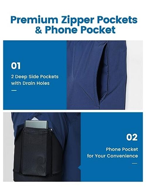 maamgic Mens Swim Trunks with Compression Liner 7 Inch Inseam Mens Bathing Suit Quick Dry Mens Swimming Trunks Swimsuit