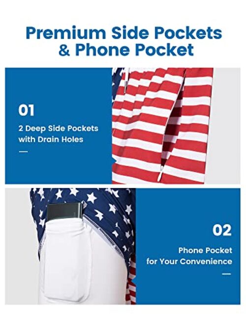 maamgic 2 in 1 Mens Swim Trunks 7 Inch Swim Shorts Swim Suits Board Shorts