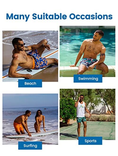 maamgic 2 in 1 Mens Swim Trunks 7 Inch Swim Shorts Swim Suits Board Shorts