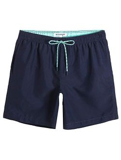 Mens Slim Fit Quick Dry Swim Shorts Swim Trunks 7 inch Mens Bathing Suits with Mesh Lining