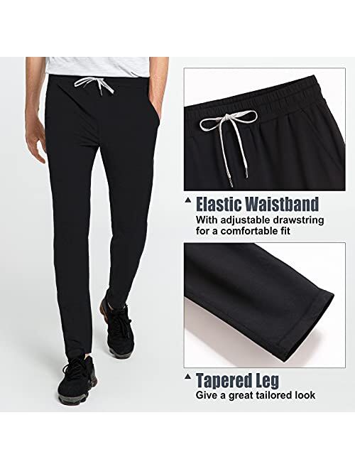maamgic Mens Sweatpants Joggers Soft Lightweight Workout Pants Jogger Pants with Zipper Pockets