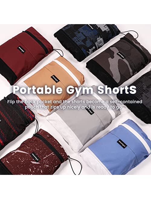 maamgic Gym Shorts for Men 5 Inch Athletic Running Workout Shorts Men Stretch Quick Dry Swim Trunks No Liner