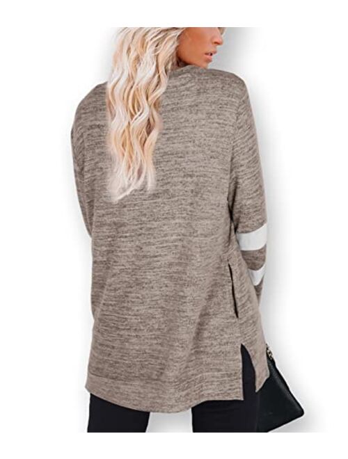 XIEERDUO Womens Sweatshirts Casual Tunic Tops Long Sleeve Shirts Oversized With Pockets