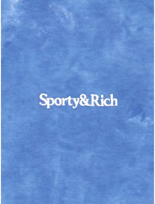 Sporty & Rich logo-embroidered cotton track shorts