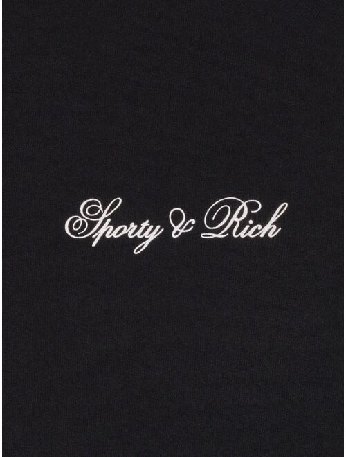 Sporty & Rich logo-print elasticated-waist shorts
