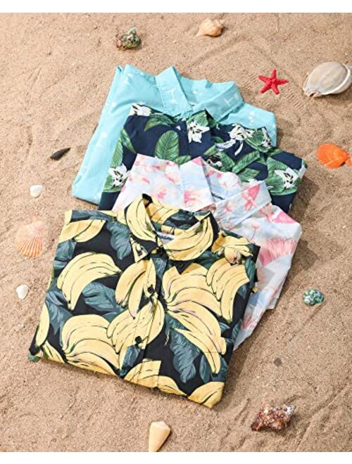 maamgic Hawaiian Shirt for Men Short Sleeve Button Down Shirts for Cruise Vacation Beach Camp