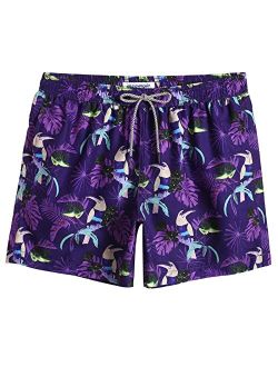 Mens Swim Shorts 5" Quick Dry Swim Trunks Bathing Suits Beach Shorts with Mesh Lining Pockets