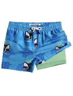 Boys Swim Trunks with Compression Liner 4-Way Stretch Quick Dry Swim Shorts Swimming Trunks Toddler Boy
