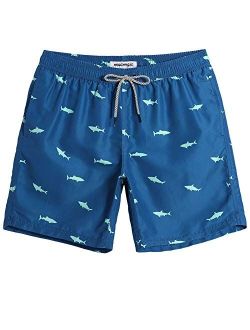 Mens Quick Dry Printed Short Swim Trunks with Mesh Lining Swimwear Bathing Suits
