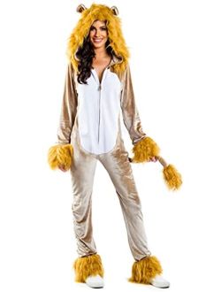 Women's Lion Halloween Costume - Lady's Lion Onesie
