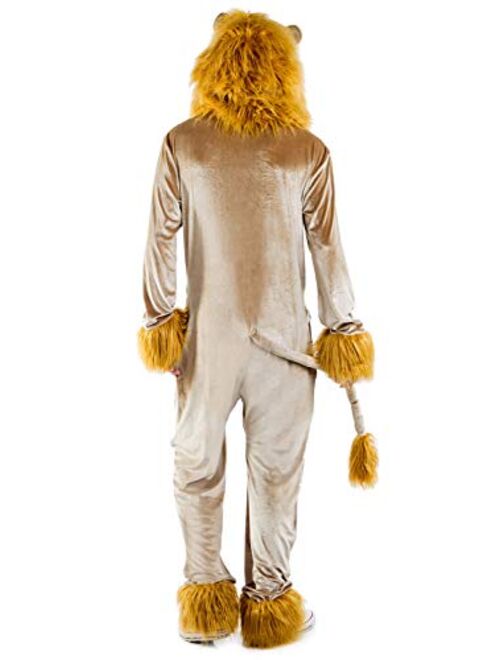 Tipsy Elves Men's Lion Costume - Funny King of Cats Halloween Jumpsuit