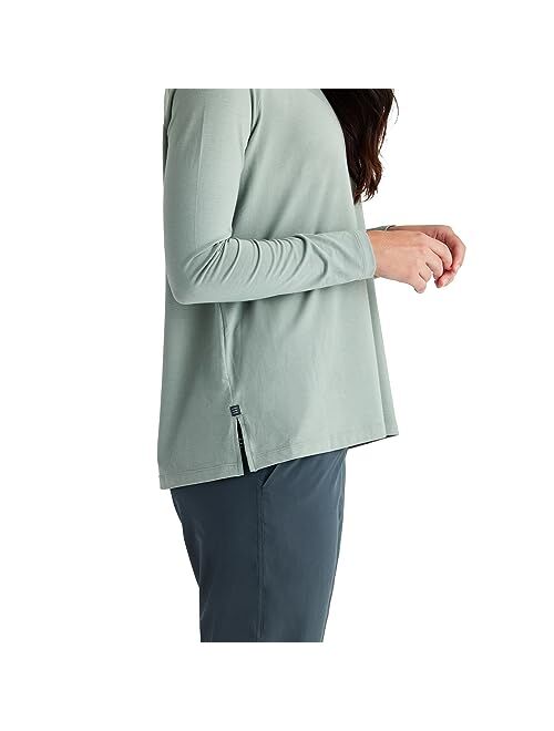 Free Fly Women's Bamboo Everyday Flex Long Sleeve Premium-Weight Women's Shirt Raglan Sleeve Tee with Sun Protection UPF 50+