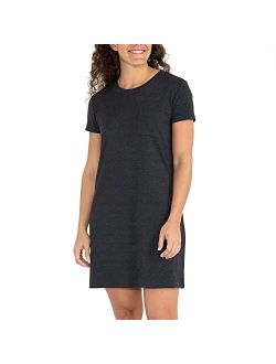 Free Fly Women's Bamboo Flex Pocket Dress - Short Sleeve Pocket T-Shirt Dress for Women - UPF 50+