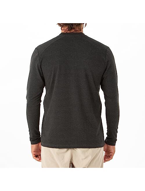 Free Fly Men's Bamboo Flex Henley - Premium-Weight Men's Henley Shirt - Long Sleeve Shirt for Men - Sun Protection UPF 50+