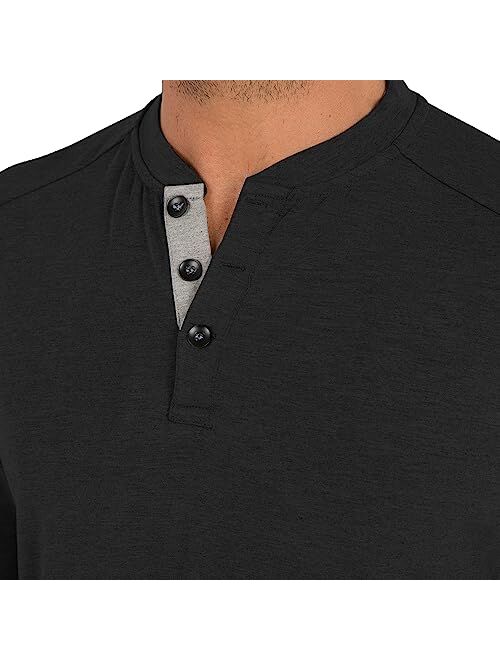 Free Fly Men's Bamboo Flex Henley - Premium-Weight Men's Henley Shirt - Long Sleeve Shirt for Men - Sun Protection UPF 50+