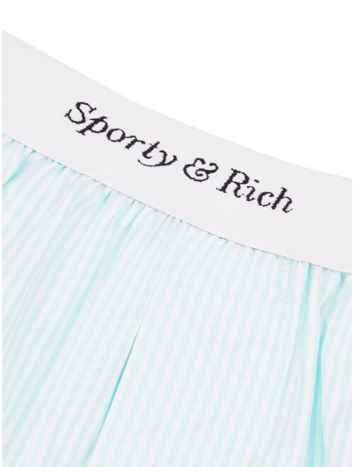 Sporty & Rich Oxford striped boxer shorts