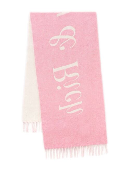 Sporty & Rich logo-print wool-blend scarf