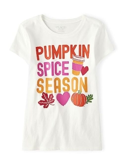 Girls' Short Sleeve Fall Thanksgiving T-Shirt