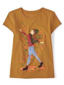 Girls' Short Sleeve Fall Thanksgiving T-Shirt