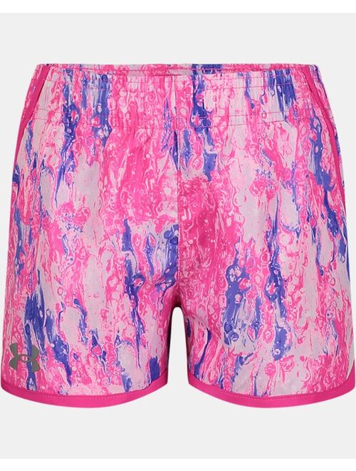 Under Armour Little Girls' UA Fly-By Glitched Leopard Shorts