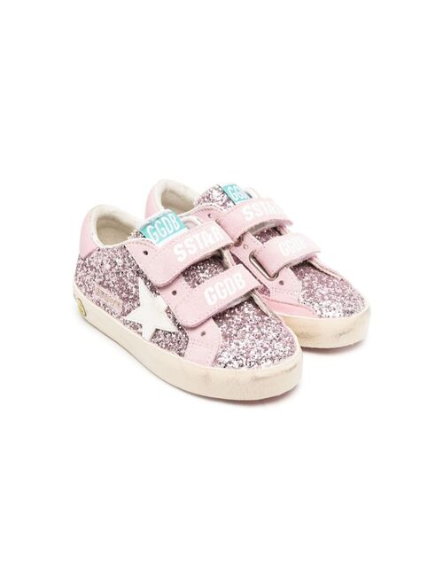 Golden Goose Kids touch-strap glitter sneakers