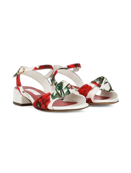 Dolce & Gabbana Kids all-over poppy-print sandals