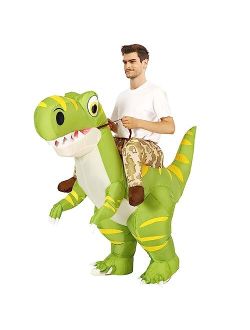 GOOSH Inflatable Dinosaur Costume for Adult Halloween Costume Women Man Funny Blow up Costume for Halloween Party Cosplay