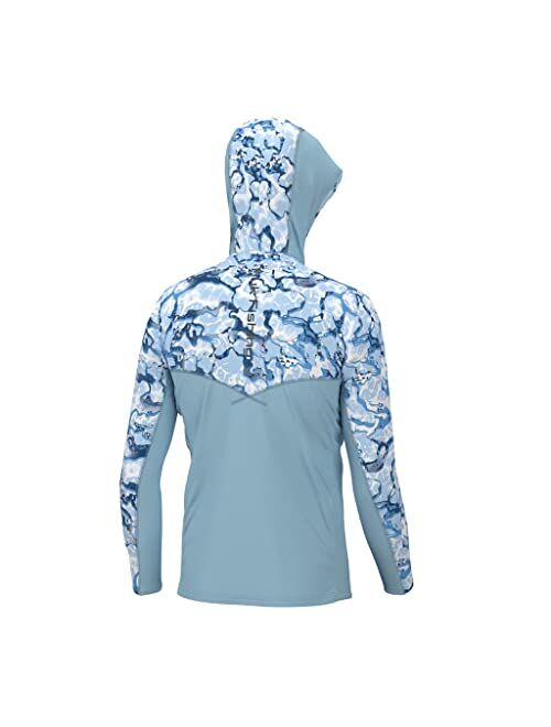 HUK Men's Icon X Pattern Hoodie, Fishing Shirt with Sun Protection