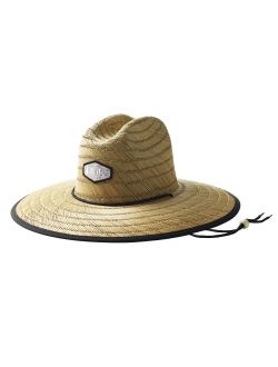 Men's Camo Patch Straw Wide Brim Fishing Hat