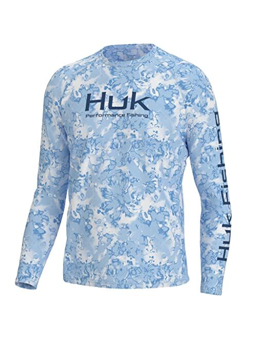 HUK Men's Pursuit Crew Long Sleeve, Sun Protecting Fishing Shirt
